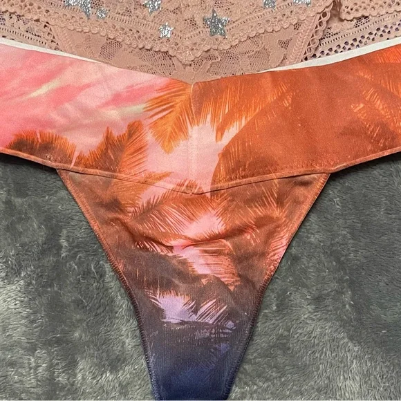 PINK Victoria's Secret Multicolor Lace and Star Panties Set - Picture 2 of 12